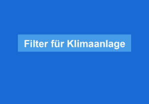 Read more about the article Filter für Klimaanlage
