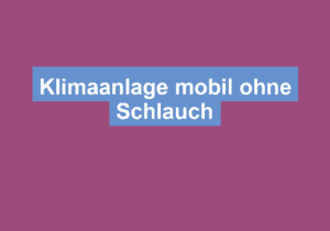 Read more about the article Klimaanlage mobil ohne Schlauch