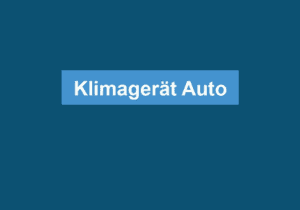 Read more about the article Klimagerät Auto