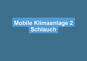 Read more about the article Mobile Klimaanlage 2 Schlauch
