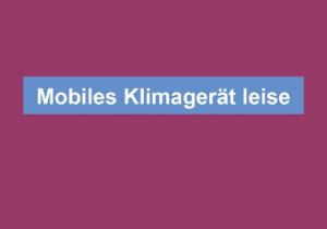 Read more about the article Mobiles Klimagerät leise