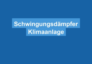 Read more about the article Schwingungsdämpfer Klimaanlage
