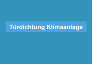 Read more about the article Türdichtung Klimaanlage